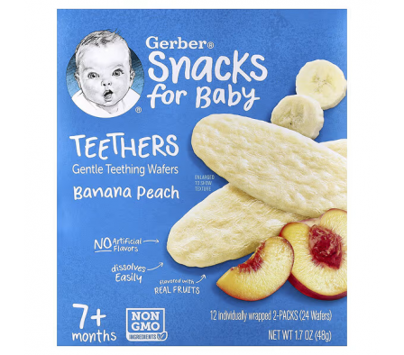 Gerber Wafler Banana y Durazno 12 Unidades