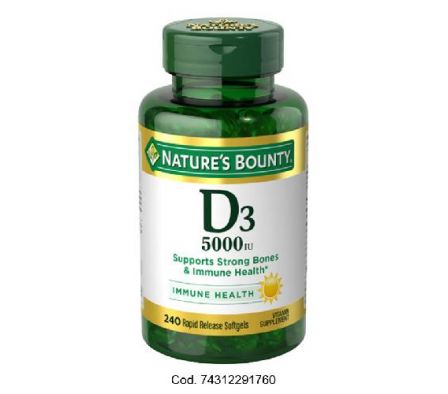 Natures Bounty D3 5000IU 240 Cápsulas