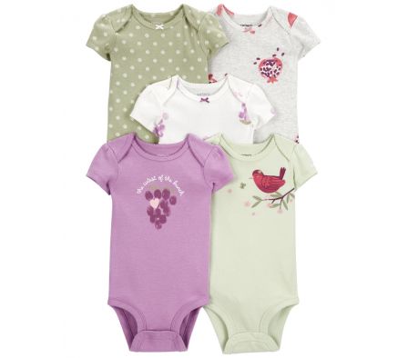 Carters Pack 5 Body Manga Corta Multicolor 18M 