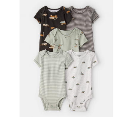 Carters Pack 5 Alg Bodies Autitos 18M