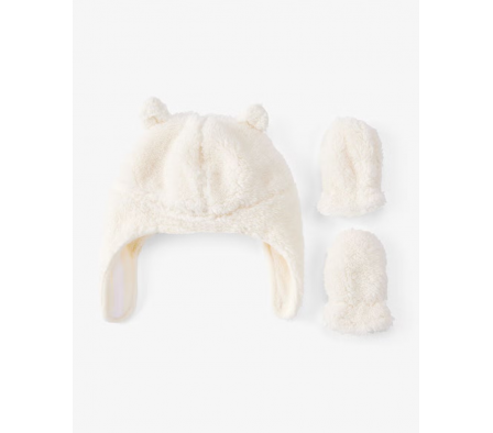 Carters Gorro c/Orejas y Guante Sherpa Unisex 0/9M