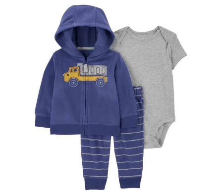 Carters Set Body, Campera y Pant Camion Niño 12M
