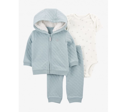 Carters Set Body, Campera y Pant Copos Niña 3M