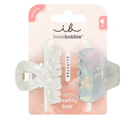 InvisiBobble Pinzas M Pearly Frost 2 pcs