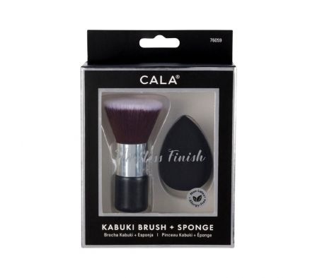 Cala Set Brocha Kabuki + Esponja Negro 