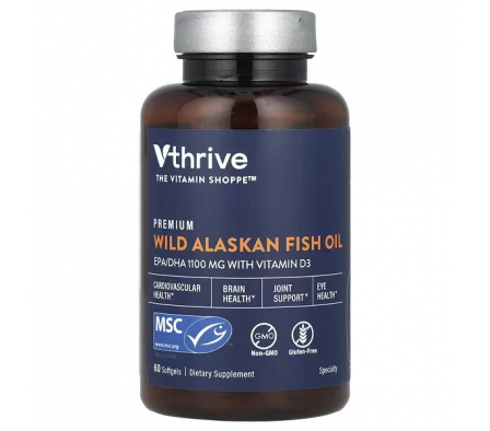 The Vitamin Shoppe Alaskan Fish Oil 60 Capsulas 