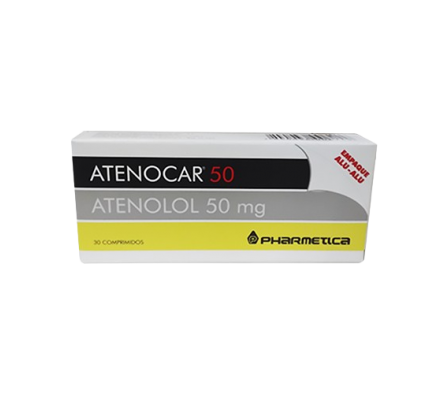 Atenocar Atenolol 50 mg - Caja de 30 comprimidos