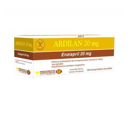 Ardilan 20mg Enalapril 20mg 100 Comprimidos