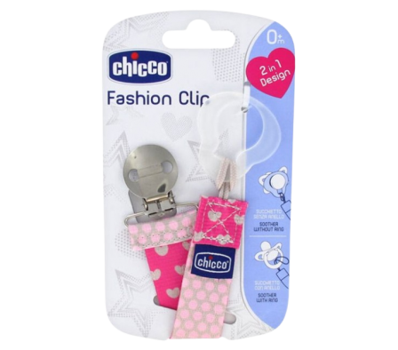 Chicco Portachupetes Clip Rosa
