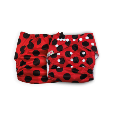 Pañal Ecologico Reutilizable Motitas Rojo/Negro 