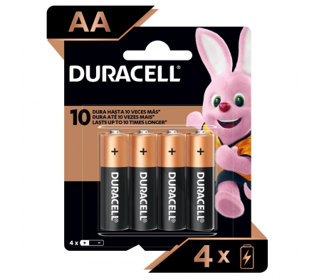Duracell Pila Alcalina Chica AA 4 Unidades.