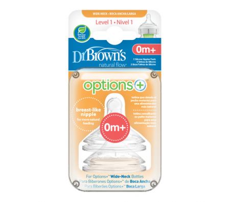 Dr Browns Tetina N1 Boca Ancha 0m+ 2 Unidades