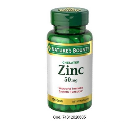 Natures Bounty Quelato de Zinc 50mg x 100compr.