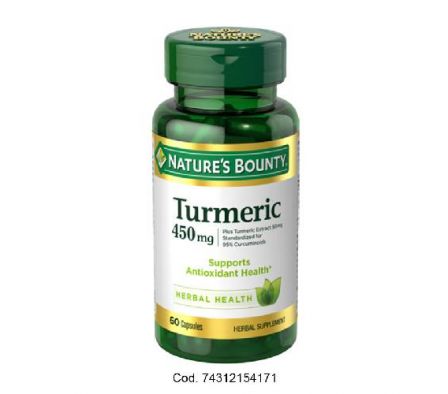 Natures Bounty Turmeric 450mg 60 Cápsulas