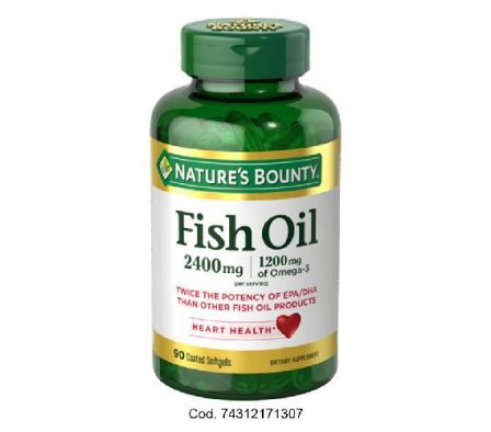 Natures Bounty Fish Oil 2400mg 90 Cápsulas