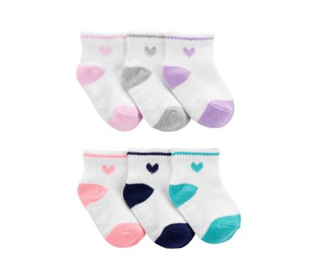 Carters Pack 6 Medias Corazón 3/12m