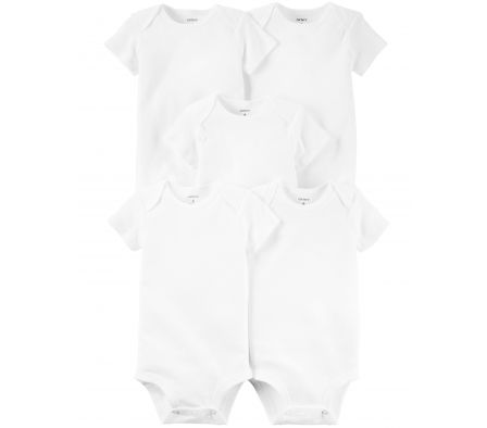 Carters Pack 5 Body Manga Corta Blanco 6M