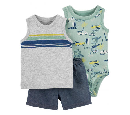 Carters Set Short, Musculosa y Body Algodón Niña