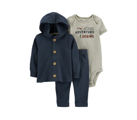 Carters Set Pantalon, Saco y Body Niño 6M