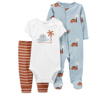 Carters Pijama C/ Pie Pelele + Body Dinosaurios 3M