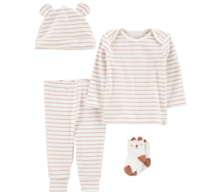 Carters Pantalon+Remera+Gorro+Media 12M