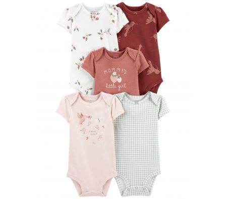 Carters Pack 5 Body Manga Corta Niña PRE