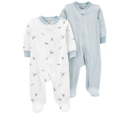 Carters Pack 2 Pijamas Celeste-Azul 6M