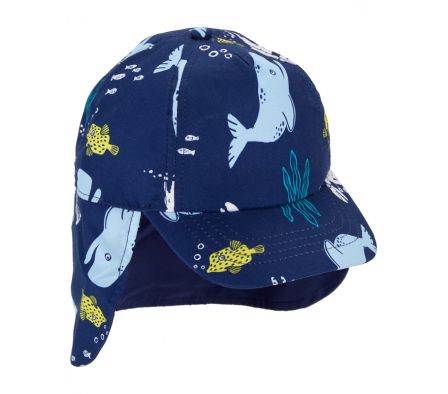 Carters Gorro C/ Visera y Solapa Ballenas 0-9M