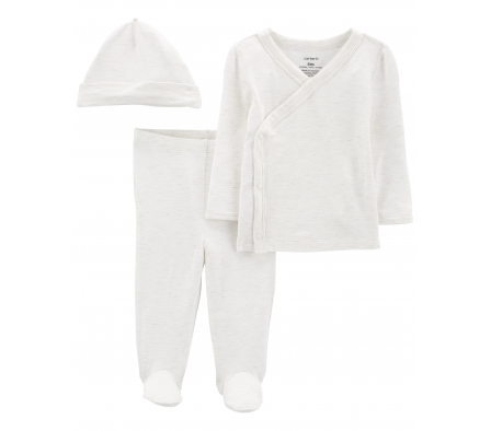 Carters Set Bata, Gorro y Pelele Unisex 3M