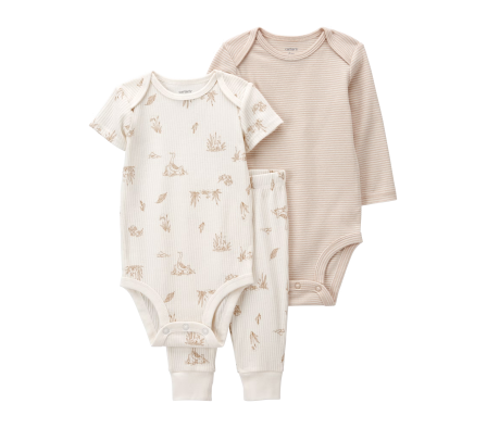 Carters Set Bata, Gorro y Pelele Unisex NB