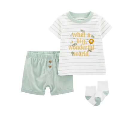 Carters Short+Remera+Medias 3M