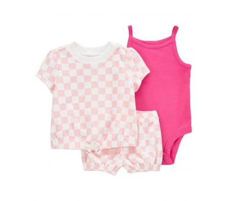 Carters Set Body, Remera y Short Niña 18M