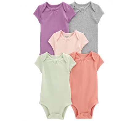 Carters Pack 5 Bodys MangaCorta Color 24M
