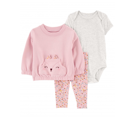 Carters Set Calza + Buzo + Body Conejo 12M