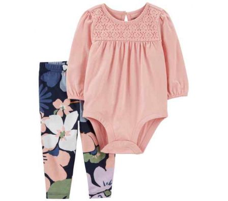 Carters Set Body+Calza Floreada 18M