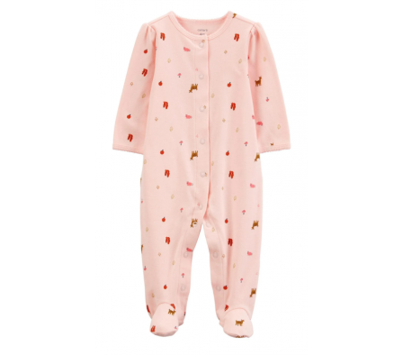Carters Pijama Con Pie Rosado NB
