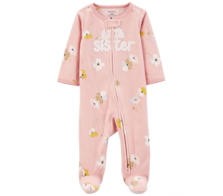 Carters Pijama C/Pie Floral Micropolar 6M