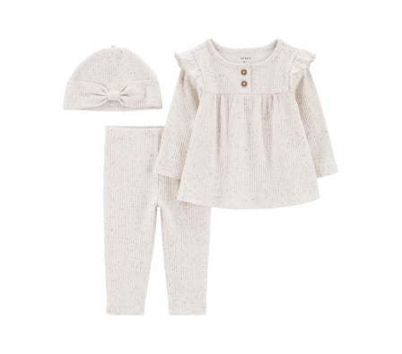 Carters Set Pantalon + Blusa + Gorro 12M