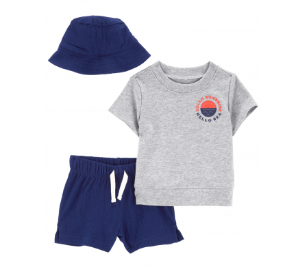 Carters Set c/Short, Buzo MC y Gorro Niño 12M