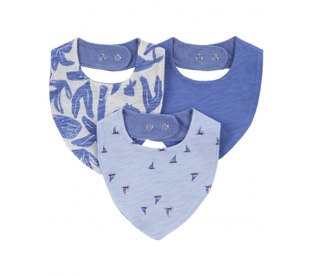 Carters Pack 3 Baberos Bandana Azules