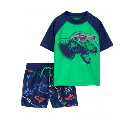Carters Traje De Baño 2PC UPF 50+ Dino 12M