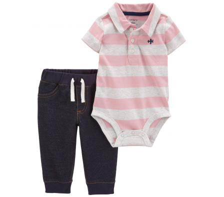 Carters Body Polo y Pant Jean Niño 24M