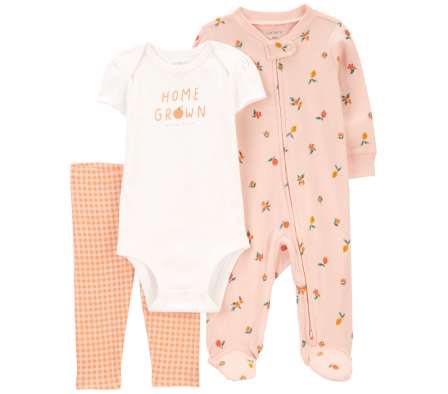 Carters Body Pijama y Pant Naranja Niña 9M