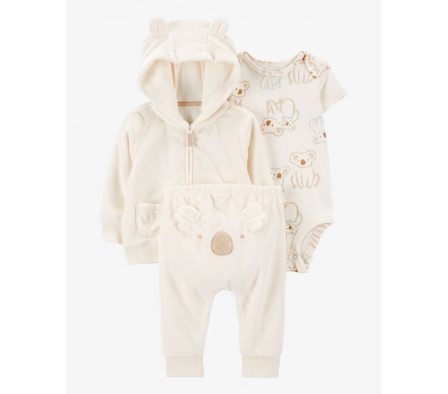 Carters Set Body, Campera y Pant Koala Unisex 12M