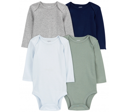Carters Pack 4 Bodies Originales Algodon Niño 18M