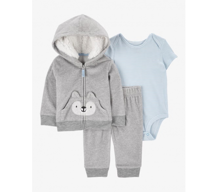 Carters Set Body, Campera y Pant Zorro Niño 12M