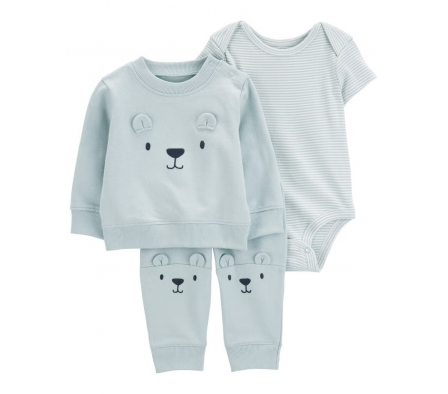 Carters Pant Buzo Body Oso Niño 6M
