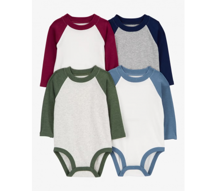 Carters Pack 4 Bodies Raglan Niño 9M
