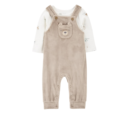 Carters Enterizo Oso y Remera ML Unisex 12M