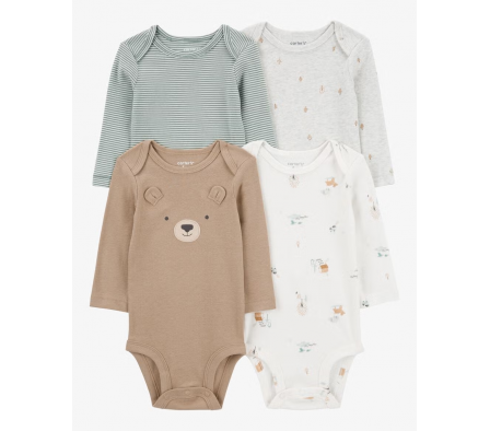 Carters Pack 4 Bodies Oso Unisex 18M